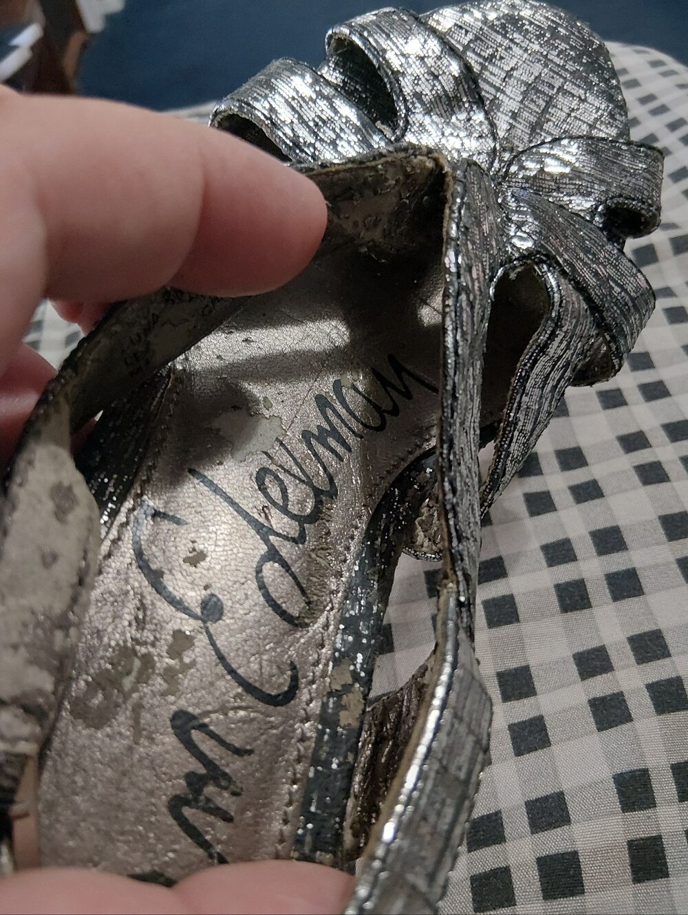Sam Edelman Metallic Silver Strappy Heels - Picture 3 of 7